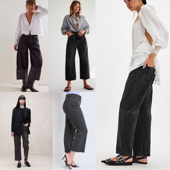 Robert Rodriguez Denim - Robert Rodriguez Black Baggy Crop Denim Jeans